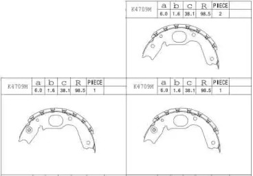 Комлект тормозных накладок ASIMCO K4709M