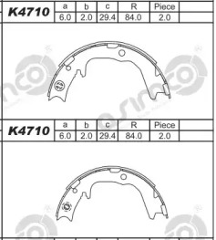 Комлект тормозных накладок ASIMCO K4710