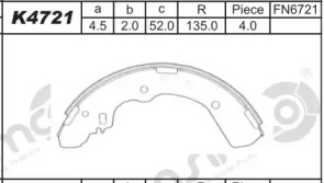Комлект тормозных накладок ASIMCO K4721