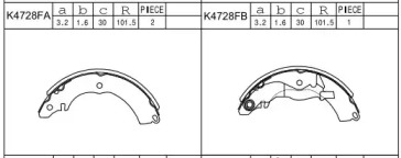 Комлект тормозных накладок ASIMCO K4728F