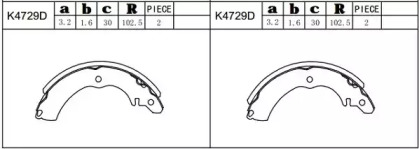 Комлект тормозных накладок ASIMCO K4729D