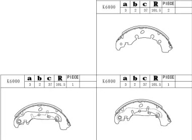 Комлект тормозных накладок ASIMCO K6000