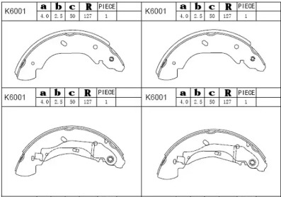 Комлект тормозных накладок ASIMCO K6001