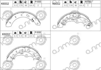 Комлект тормозных накладок ASIMCO K6002