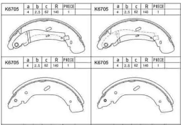 Комлект тормозных накладок ASIMCO K6705