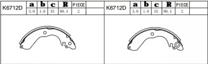 Комлект тормозных накладок ASIMCO K6712D