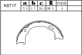 Комлект тормозных накладок ASIMCO K6717