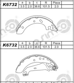 Комлект тормозных накладок ASIMCO K6732