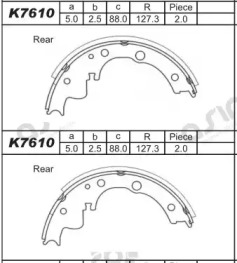 Комлект тормозных накладок ASIMCO K7610