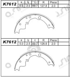 Комлект тормозных накладок ASIMCO K7612