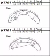 Комлект тормозных накладок ASIMCO K7701