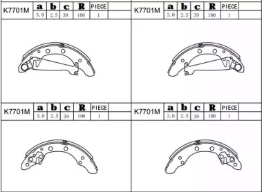 Комплект тормозных колодок ASIMCO K7701M