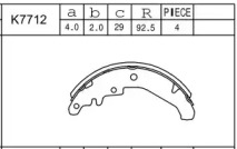 Комлект тормозных накладок ASIMCO K7712