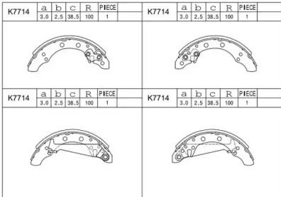 Комплект тормозных колодок ASIMCO K7714