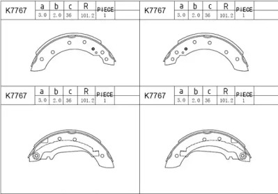 Комплект тормозных колодок ASIMCO K7767