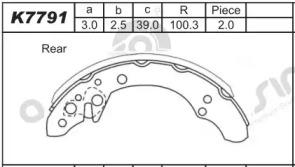 Комплект тормозных колодок ASIMCO K7791