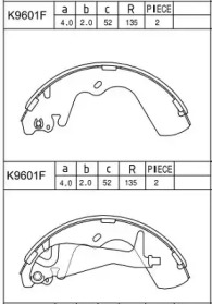 Комлект тормозных накладок ASIMCO K9601F