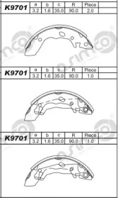 Комлект тормозных накладок ASIMCO K9701