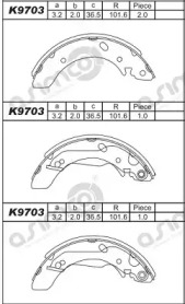 Комлект тормозных накладок ASIMCO K9703