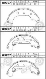 Комлект тормозных накладок ASIMCO K9707