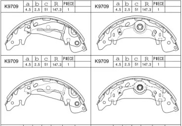 Комлект тормозных накладок ASIMCO K9709