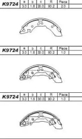 Комлект тормозных накладок ASIMCO K9724