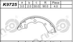 Комлект тормозных накладок ASIMCO K9725