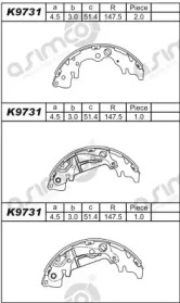 Комлект тормозных накладок ASIMCO K9731