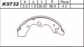 Комлект тормозных накладок ASIMCO K9732