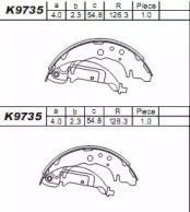 Комлект тормозных накладок ASIMCO K9735