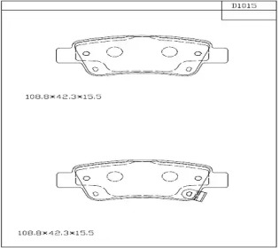 Комплект тормозных колодок ASIMCO KD1015