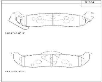 Комплект тормозных колодок ASIMCO KD1504