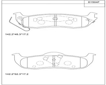 Комплект тормозных колодок ASIMCO KD1504F