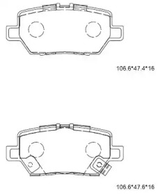 Комплект тормозных колодок ASIMCO KD1512