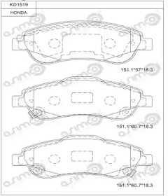 Комплект тормозных колодок ASIMCO KD1519