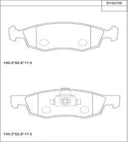 Комплект тормозных колодок ASIMCO KD1521W