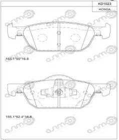 Комплект тормозных колодок ASIMCO KD1523