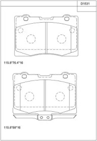 Комплект тормозных колодок ASIMCO KD1531