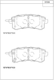 Комплект тормозных колодок ASIMCO KD1536