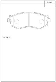 Комплект тормозных колодок ASIMCO KD1540