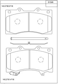 Комплект тормозных колодок ASIMCO KD1549