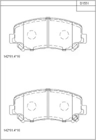 Комплект тормозных колодок ASIMCO KD1551