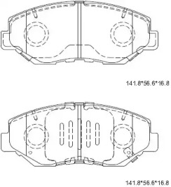 Комплект тормозных колодок ASIMCO KD1708