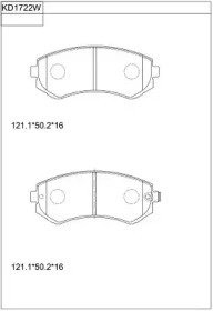 Комплект тормозных колодок ASIMCO KD1722W