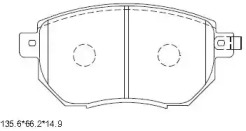 Комплект тормозных колодок ASIMCO KD1726