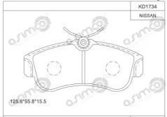 Комплект тормозных колодок ASIMCO KD1734