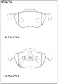 Комплект тормозных колодок ASIMCO KD1747W