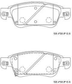 Комплект тормозных колодок ASIMCO KD1753