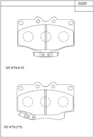 Комплект тормозных колодок ASIMCO KD2207