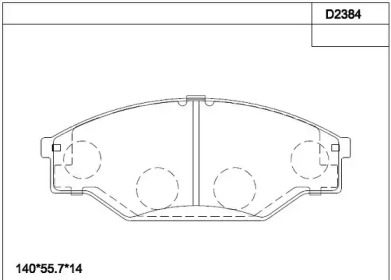 Комплект тормозных колодок ASIMCO KD2384